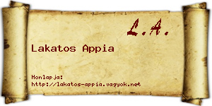 Lakatos Appia névjegykártya